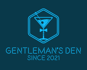 Blue  Gentleman Cocktail logo design