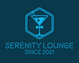 Blue  Gentleman Cocktail logo design