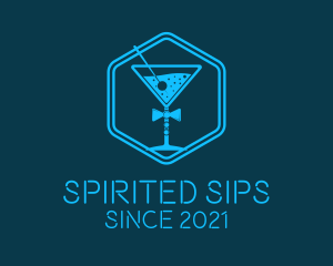 Blue  Gentleman Cocktail logo design