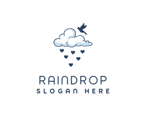 Rain Cloud Bird Weather logo design