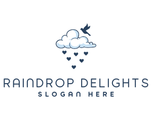 Rain Cloud Bird Weather logo design