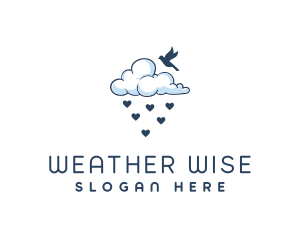 Rain Cloud Bird Weather logo design