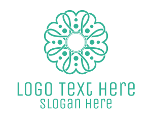 Green Heart Flower logo