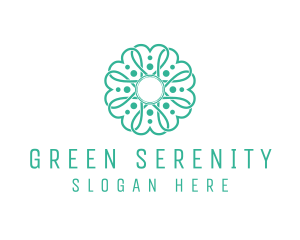 Green Clover Flower logo design