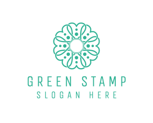 Green Clover Flower logo design