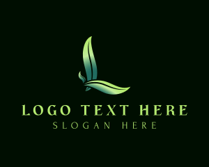 Organic Leaf Letter L logo