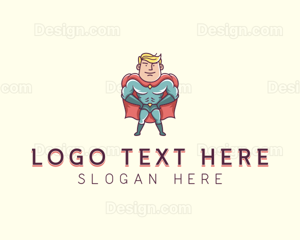 Comic Superhero Man Logo