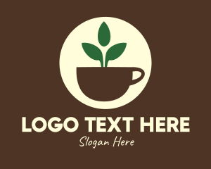 Herbal Tea Cup Leaves logo