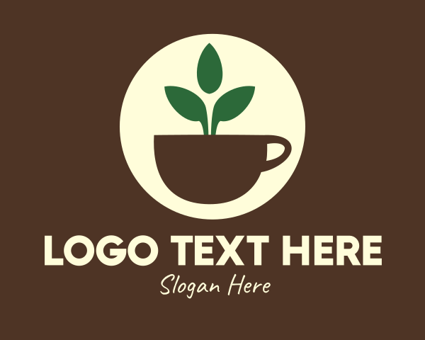 Herbal Tea Cup Leaves logo