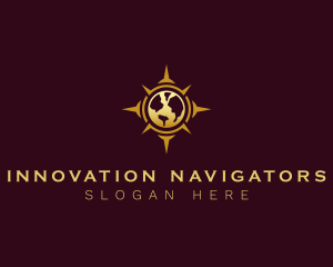 Compass Globe Navigation logo design