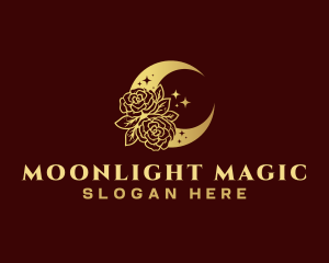 Premium Rose Moon logo design