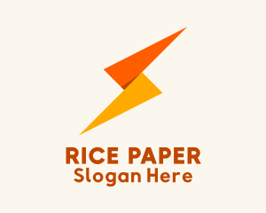 Lightning Paper Fold logo design