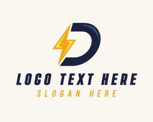 Lightning Bolt Letter D  logo