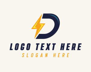 Lightning Bolt Letter D  Logo