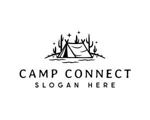 Cactus Camping Tent logo design