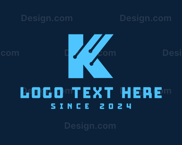 Blue Letter K Tech Logo