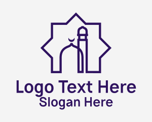 Purple Mosque Monoline Badge Logo
