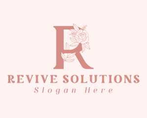 Flower Letter R logo design