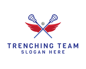 Lacrosse Team Wings logo design