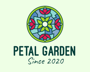 Ornamental Flower Stained Glass logo design