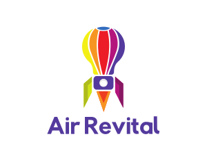 Rocket Hot Air Balloon logo design