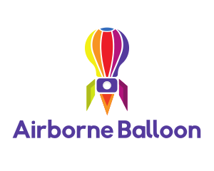 Rocket Hot Air Balloon logo design