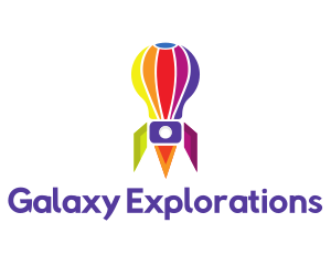 Rocket Hot Air Balloon logo design