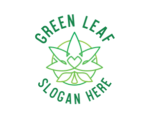 Minimal Hemp Heart Plant   logo