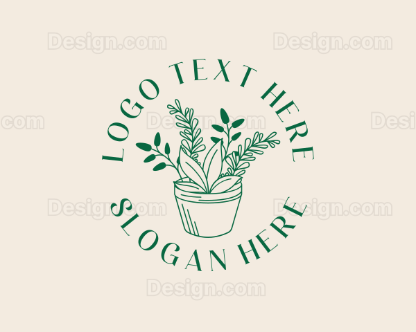 Plant Pot Gardening Logo