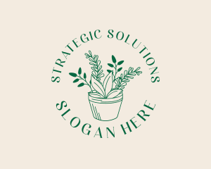 Plant Pot Gardening Logo