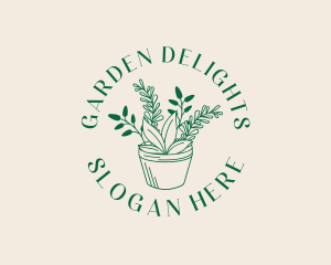 Plant Pot Gardening logo design