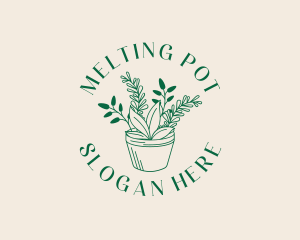 Plant Pot Gardening logo design