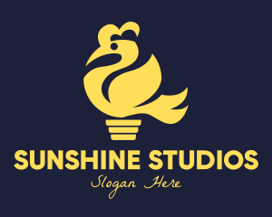 Yellow Bird Bulb logo design