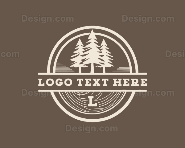 Pine Tree Camping Forest Logo