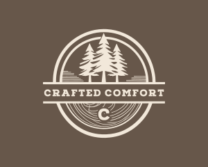 Pine Tree Camping Forest logo design