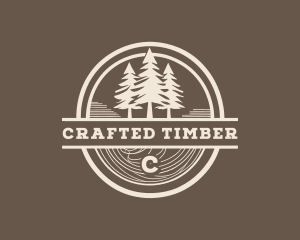 Pine Tree Camping Forest logo design