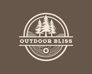 Pine Tree Camping Forest logo design