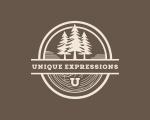 Pine Tree Camping Forest logo design