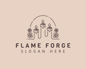 Fancy Floral Candle Wellness logo design