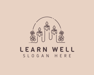 Fancy Floral Candle Wellness logo design