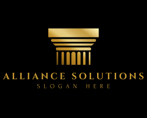 Gold Greek Column logo design