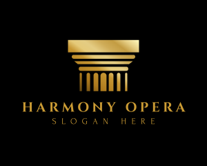 Gold Greek Column logo design