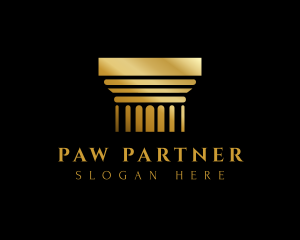 Gold Greek Column logo design