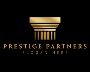 Gold Greek Column logo design