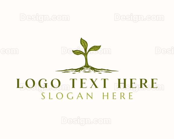 Organic Planting Eco Logo