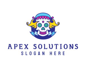 Colorful Skull Costume logo design