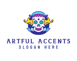 Colorful Skull Costume logo design