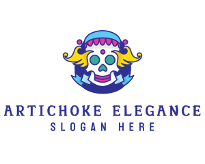 Colorful Skull Costume logo design