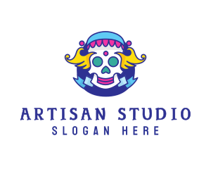 Colorful Skull Costume logo design