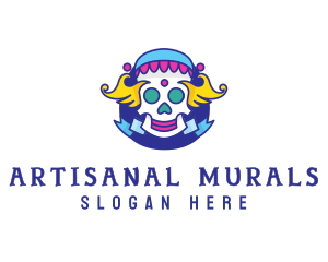 Colorful Skull Costume logo design